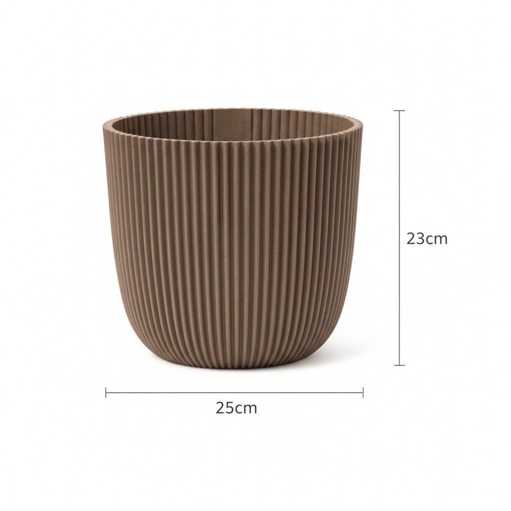 Capi Pot Nature Groove Made With Warm Taupe - D25cm | productafbeelding 3