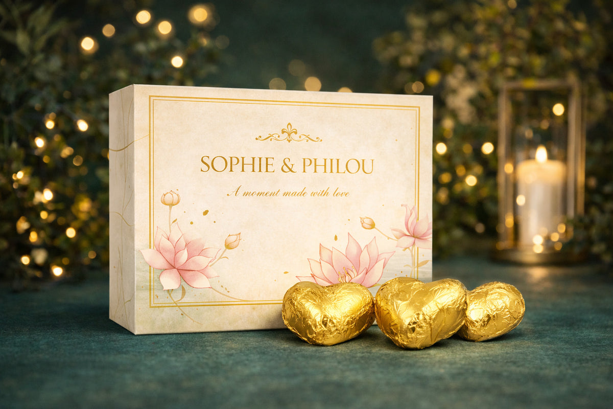 Sophie & Philou Sweet Hearts gold Chocolade | productafbeelding 4