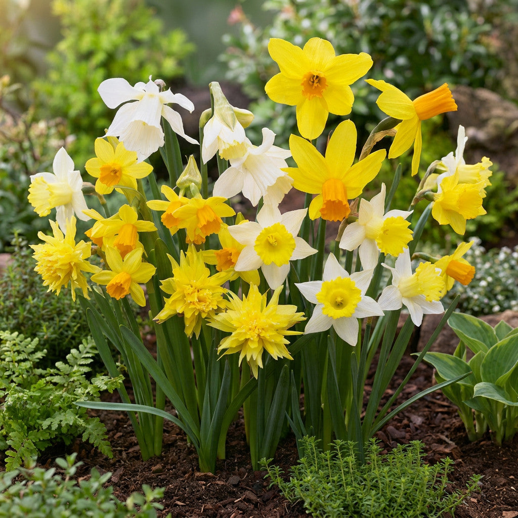 40x Narcissus Botanical Mix - Botanische narcissenmix - Geel en Wit - Verwilderingsbol - Bolmaat 10/12 | productafbeelding 2
