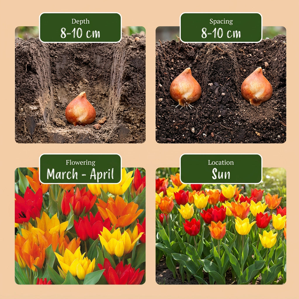 50x Tulipa Praestans Mix - Tulipa Praestans Mix - Diversen - Voorjaarsbloeier - Bolmaat 8/9 | productafbeelding 8