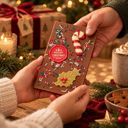 Kerst chocoladereep per post. | productafbeelding 3