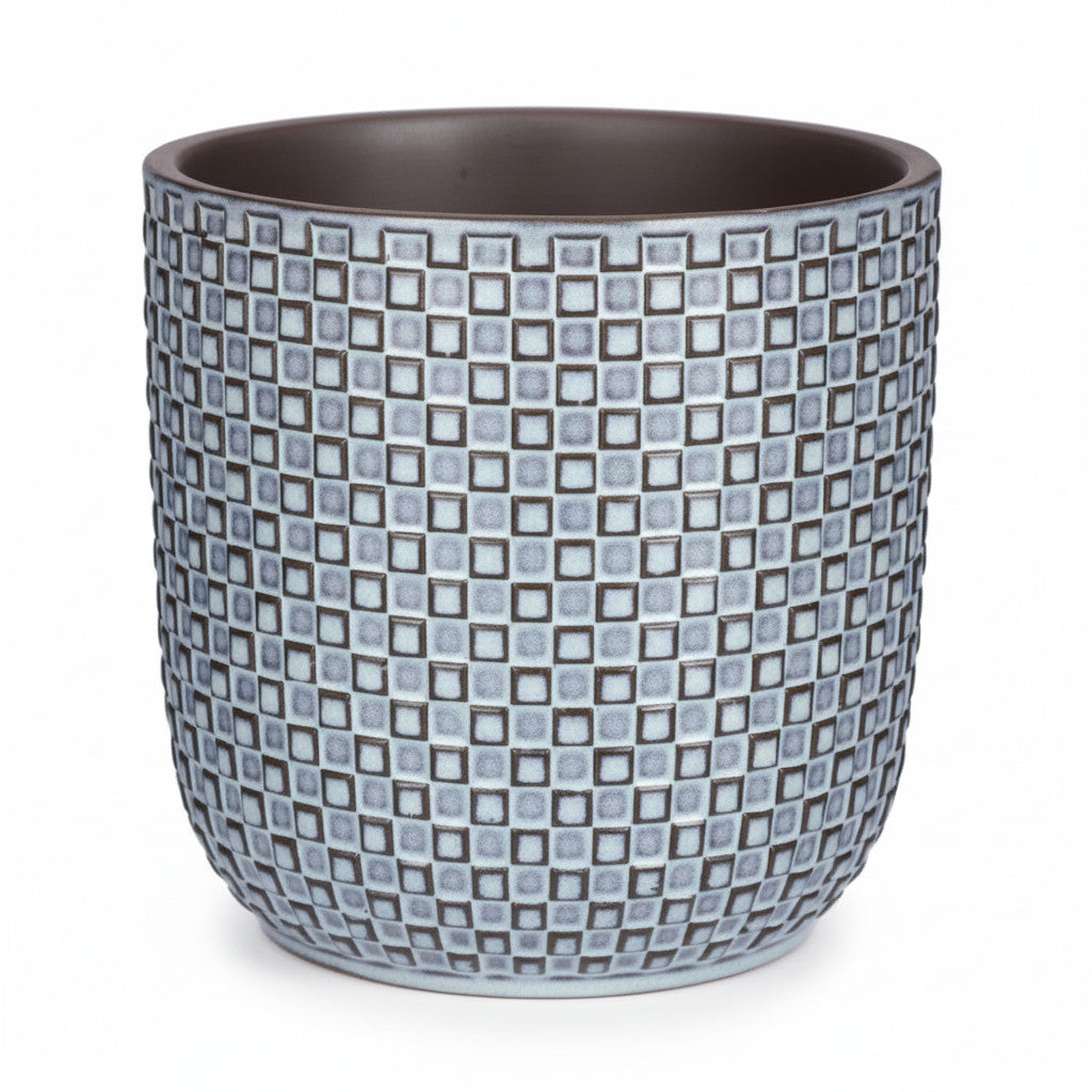 Mini pot relief blauw D7