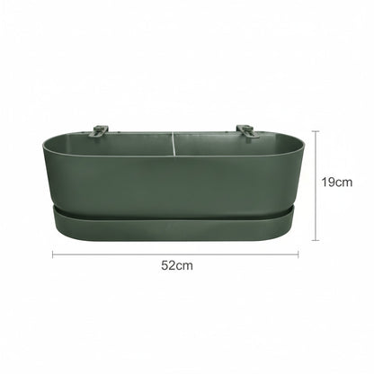 Elho Pot Greenville Easy Balcony D25cm - Leaf Green | productafbeelding 3