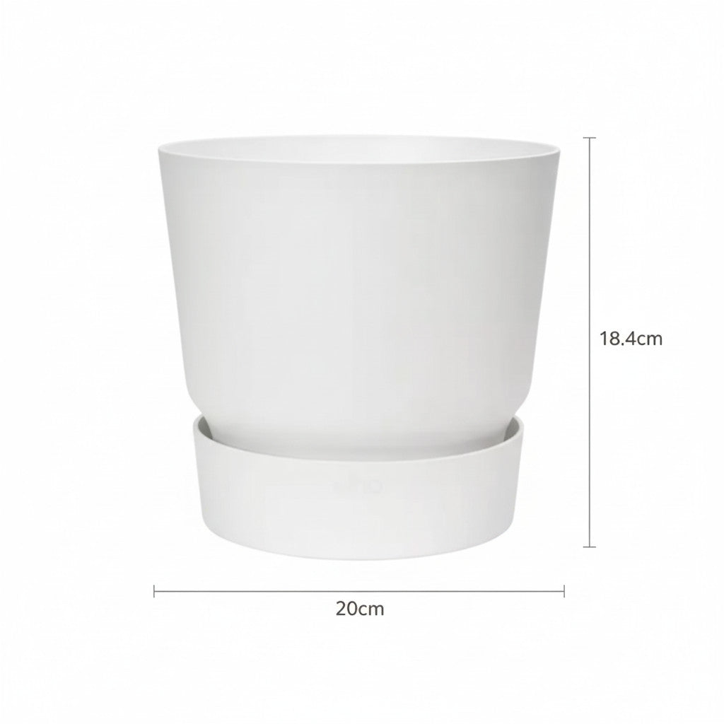 Elho greenville round white - D20cm | productafbeelding 3