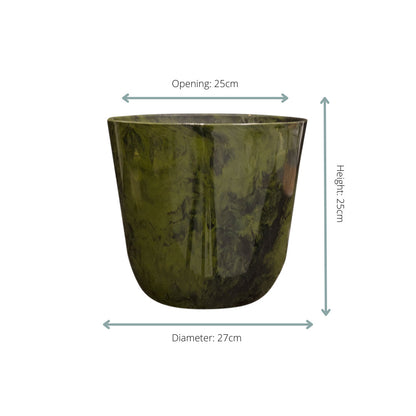Pot Palermo marble groen D27 x H25 | productafbeelding 2