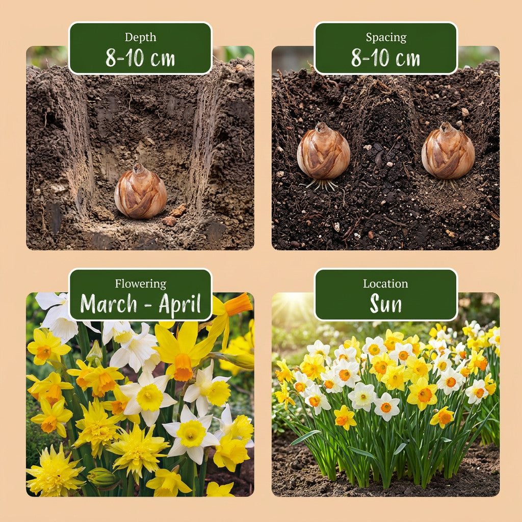 40x Narcissus Botanical Mix - Botanische narcissenmix - Geel en Wit - Verwilderingsbol - Bolmaat 10/12 | productafbeelding 8