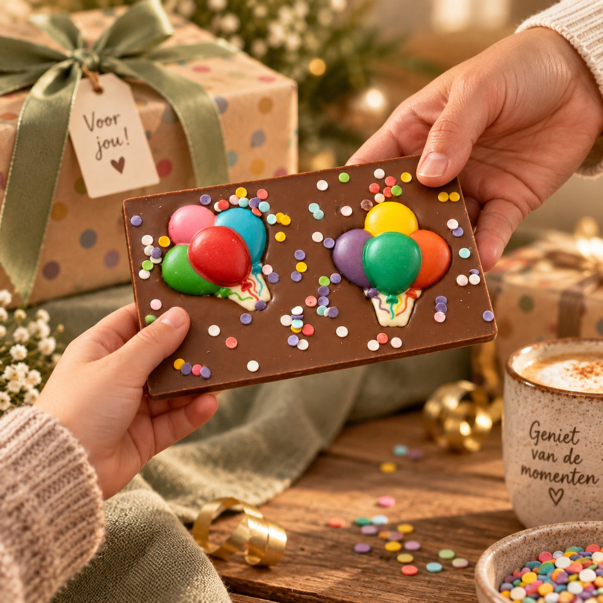 Verjaardags chocoladereep per post. | productafbeelding 3