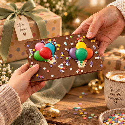 Verjaardags chocoladereep per post. | productafbeelding 3