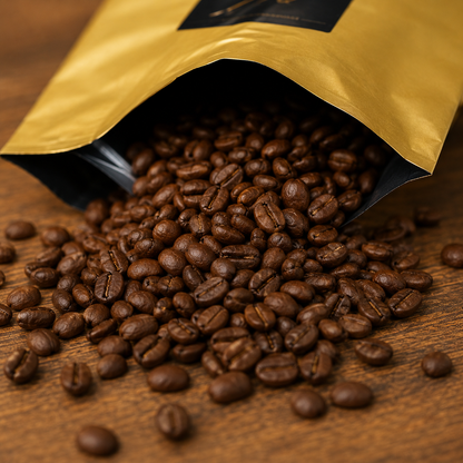 Gouden zak Wagemakers Medium Roast koffiebonen met vers gebrande koffiebonen