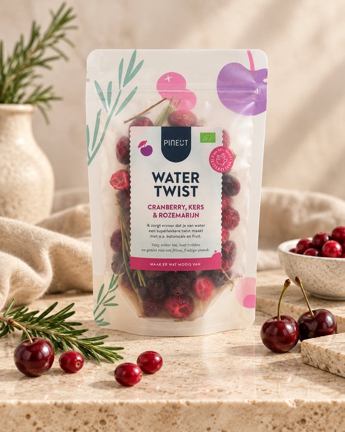 Watertwist Cranberry, Kers & Rozemarijn BIO Pouchbag