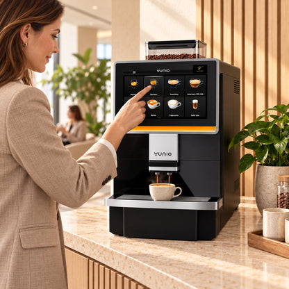 Yunio X50 bonen koffiemachine in zakelijke uitvoering