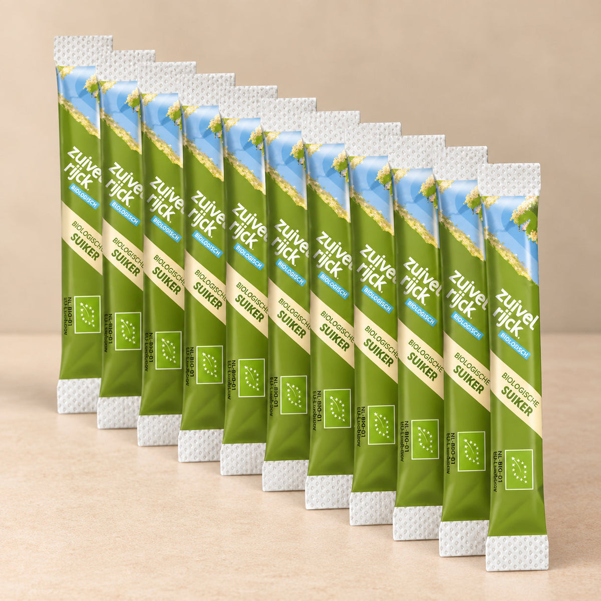 Zuivelrijck biologische suikersticks 1000 x 4 gram voor koffie en thee